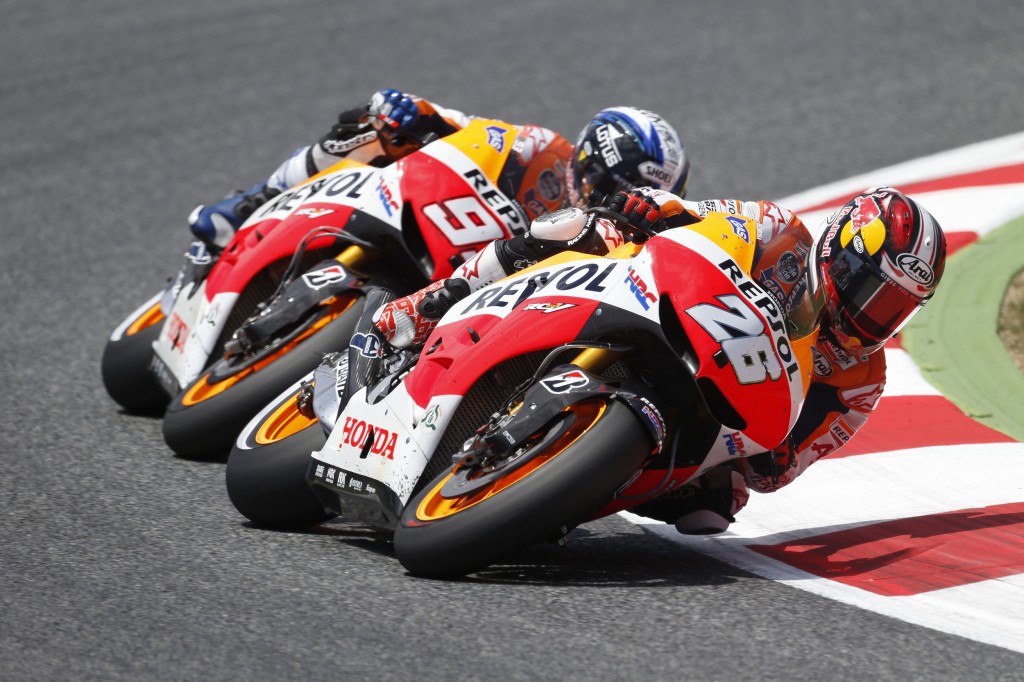 Marc Marquez n'a pas lâché la roue de son coéquipier Dani Pedrosa. (Photo : Team Honda Repsol)