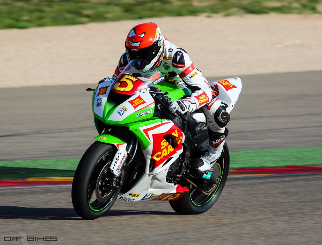 Marco Faccani remporte la première course Superstock600 à Aragón. (Photo : OffBikes)