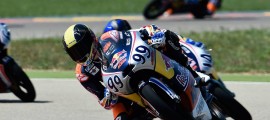 Enzo Boulom sur sa KTM numéro 99 lors des tests en Aragon il y a deux semaines. (Photo : Pavol Kecskes)