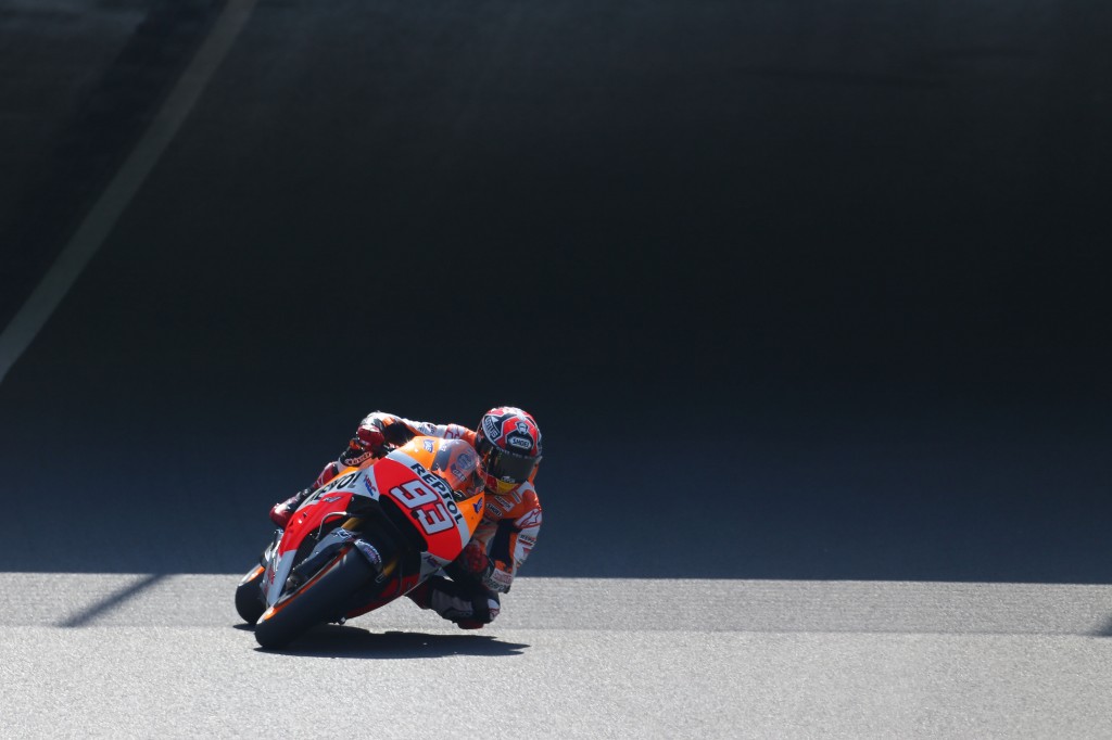 Après sa chute du vendredi, Marc Marquez échoue au pied de la première ligne samedi. (Photo : Honda Repsol)