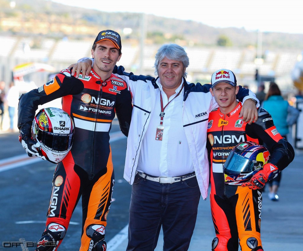 Loris Baz, Giovanni Cuzari et Stefan Bradl à Valencia. (Photo : Tom/OffBikes)