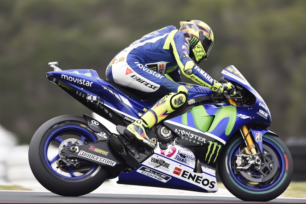 Valentino Rossi s'élancera depuis la 3e ligne demain. (Photo : Yamaha)